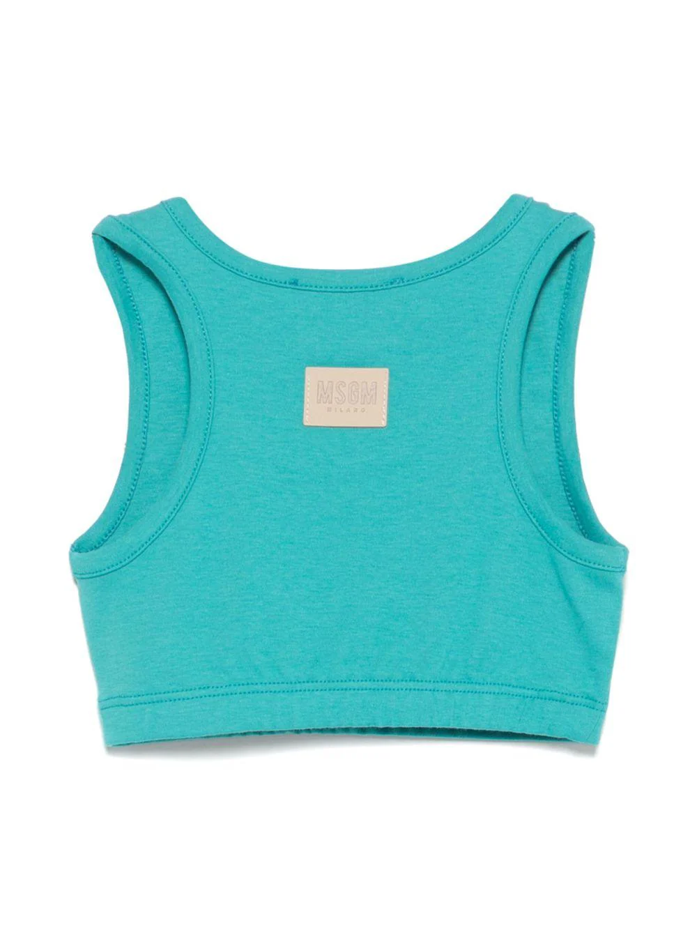 Canotta con stampa per bambina MSGM Kids azzurro con girocollo - Image 3