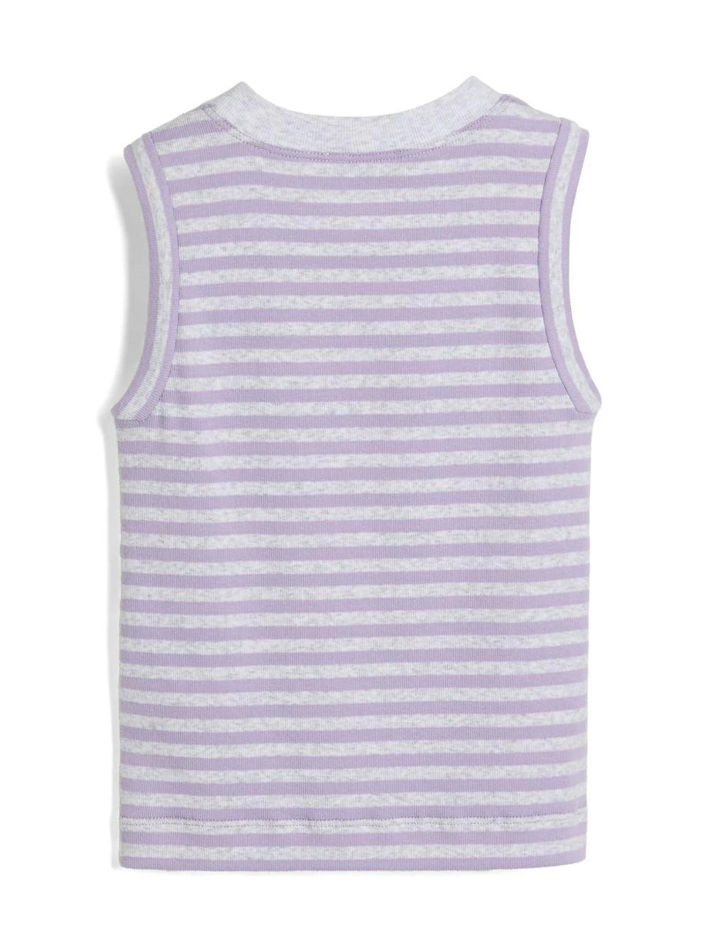 Canotta per bambino Brunello Cucinelli Kids lilla con stampa a righe e design a coste - Image 3