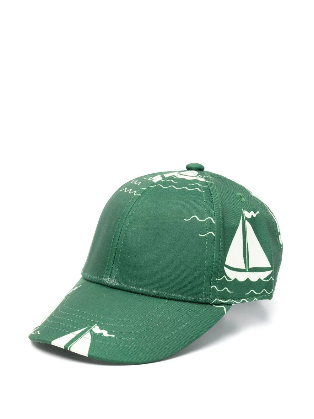 Cappello da baseball per bambino Mini Rodini Sailing Boats verde con stampa all-over