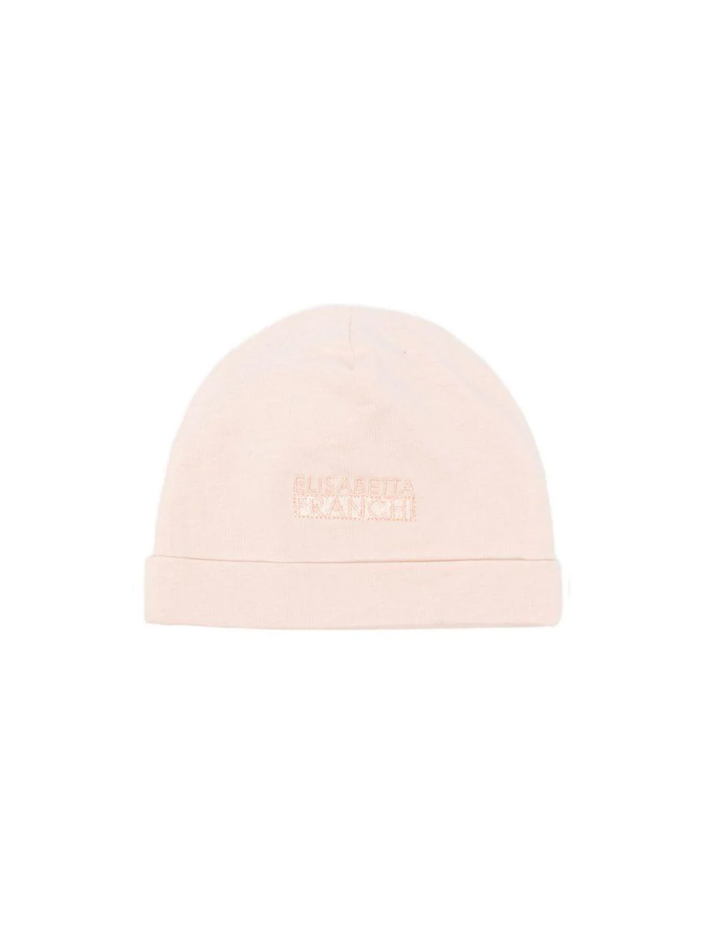 Cappello per neonata Elisabetta Franchi La Mia Bambina rosa con logo ricamato