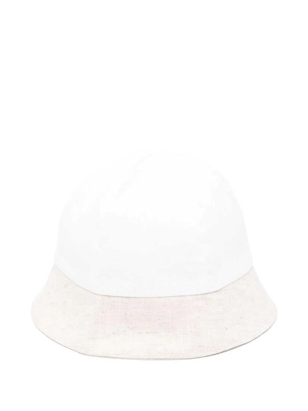 Cappello per neonata La Stupenderia bianco con orlo a contrasto e corona rotonda