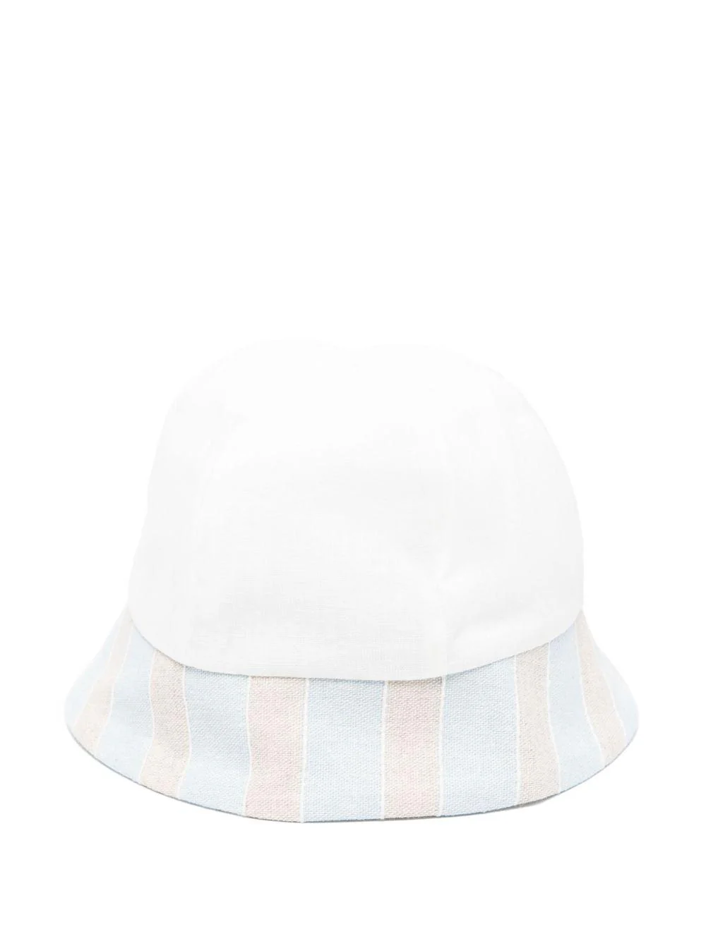 Cappello per neonata La Stupenderia bianco con orlo a contrasto e corona rotonda