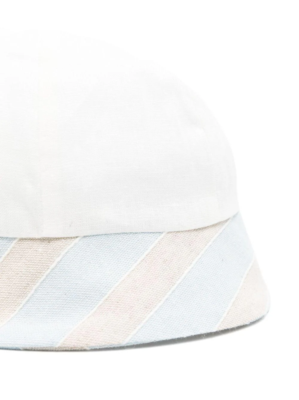 Cappello per neonata La Stupenderia bianco con orlo a contrasto e corona rotonda - Image 2