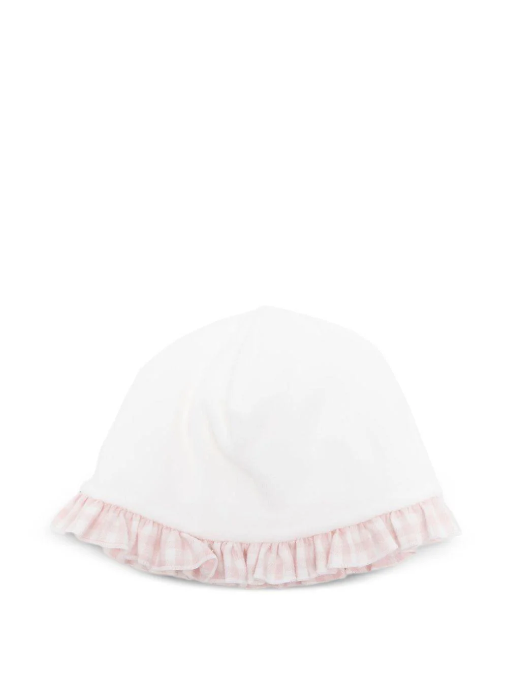 Cappello per neonata La Stupenderia bianco con rifiniture a quadretti - Image 3
