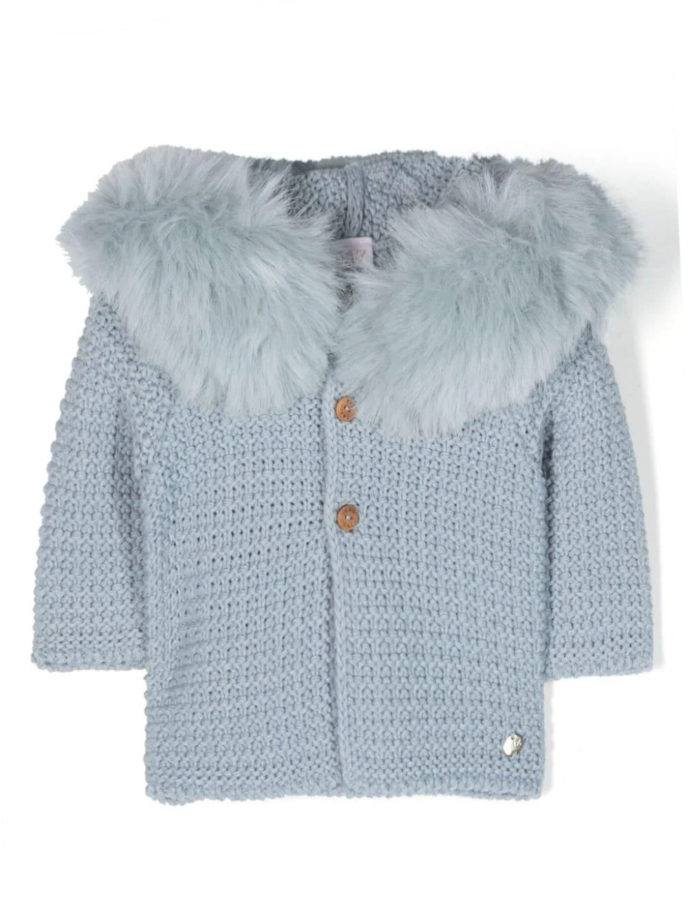 Cappotto con cappuccio Bambalina per neonato Paz Rodriguez blu co orlo dritto - Image 6