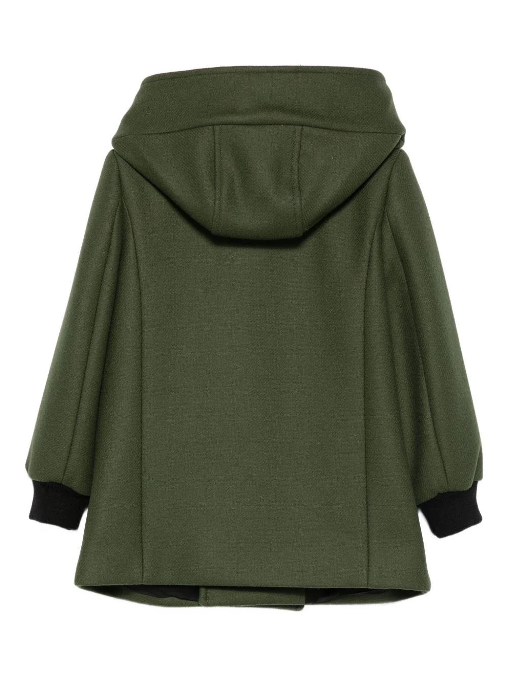 Cappotto doppiopetto per bambina Balmain Kids verde con cappuccio - Image 3