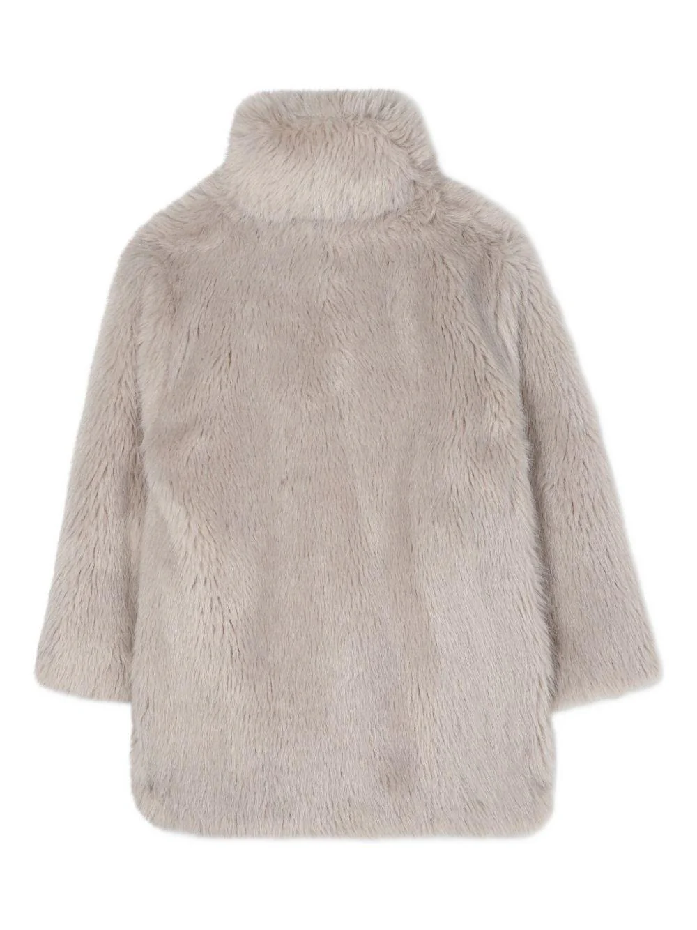 Cappotto per bambina Chloé Kids grigio con collo alto - Image 2