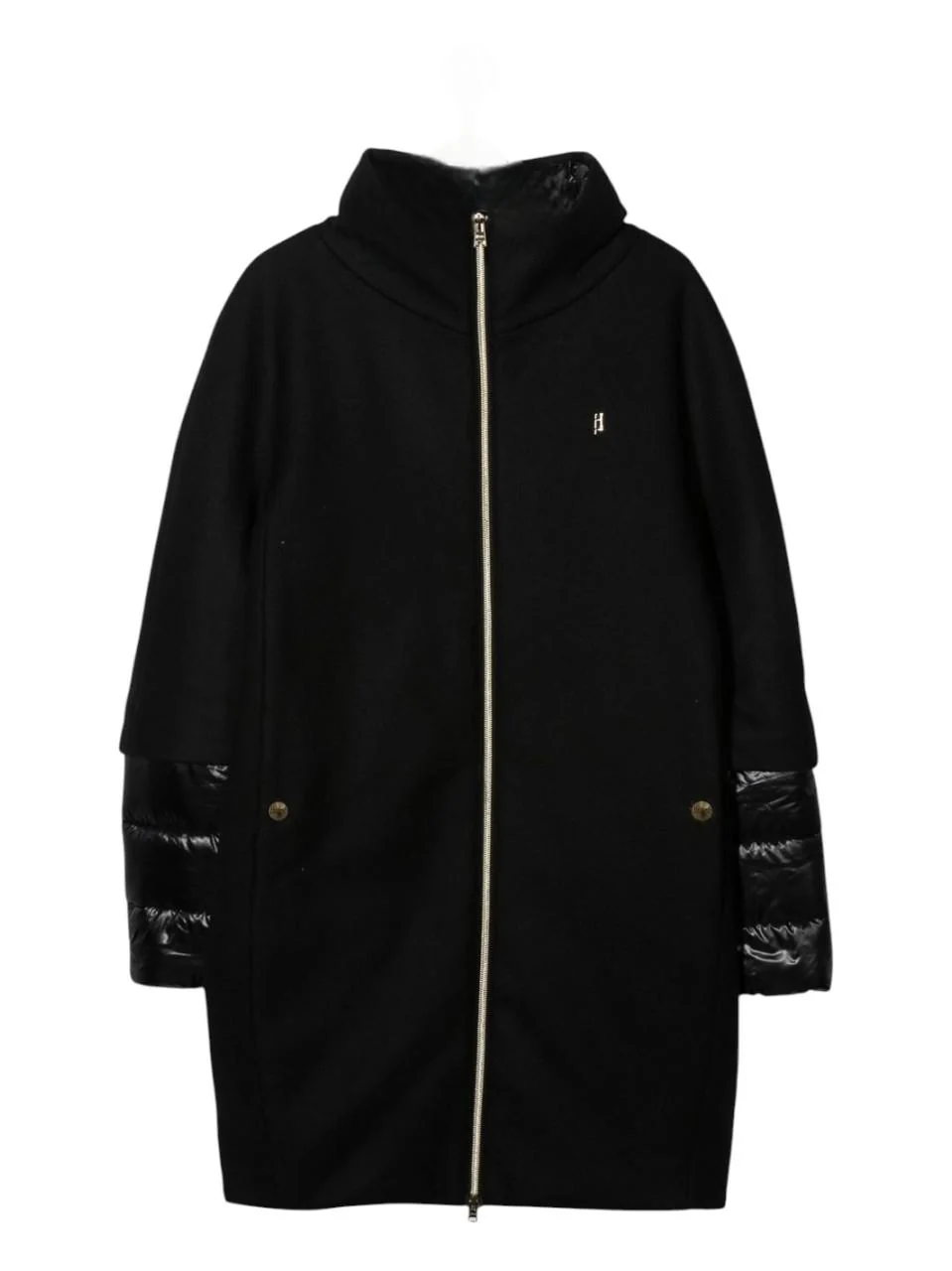 Cappotto per bambina Herno Kids nero con design imbottito