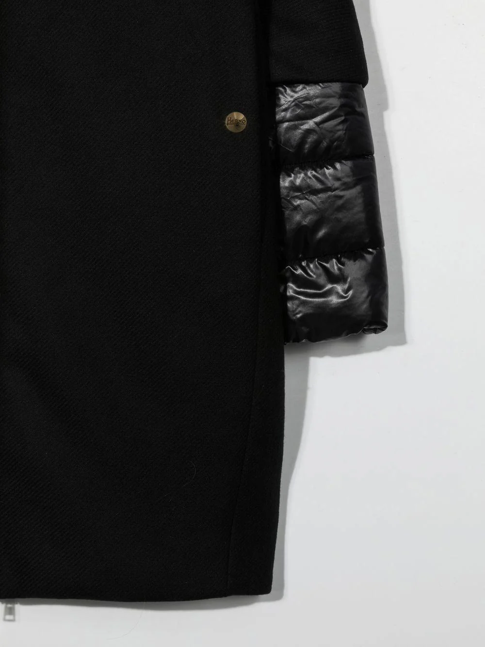 Cappotto per bambina Herno Kids nero con design imbottito - Image 3