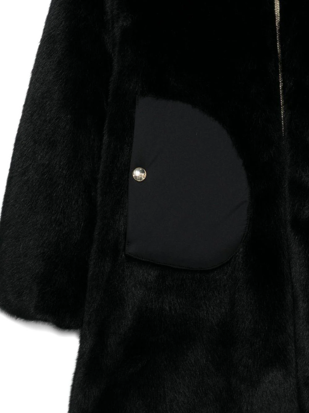 Cappotto per bambina Herno Kids nero con pelliccia sintetica - Image 2
