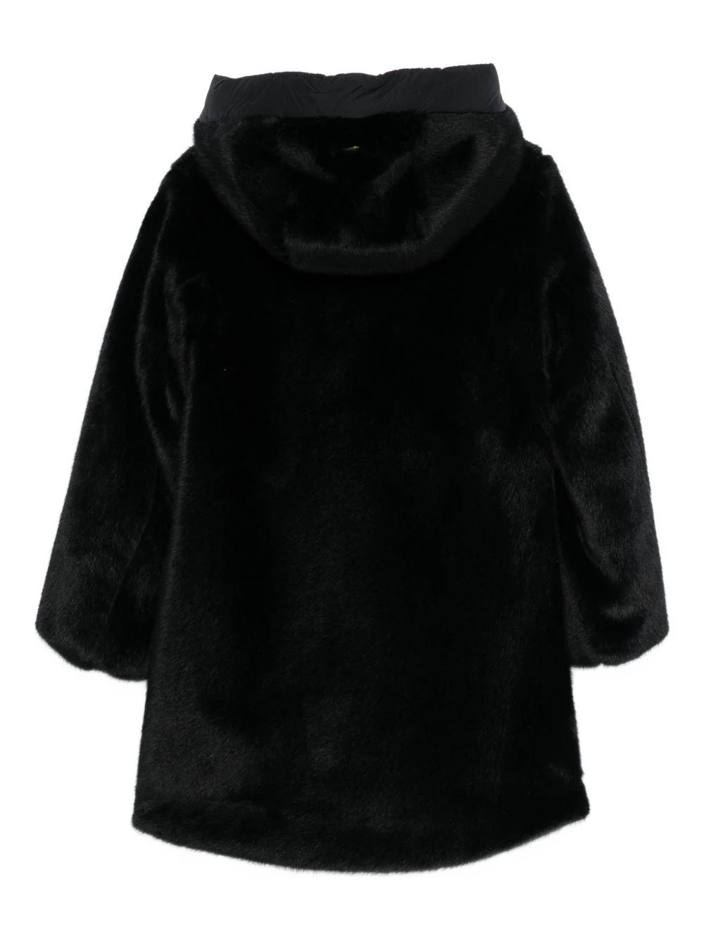 Cappotto per bambina Herno Kids nero con pelliccia sintetica - Image 3