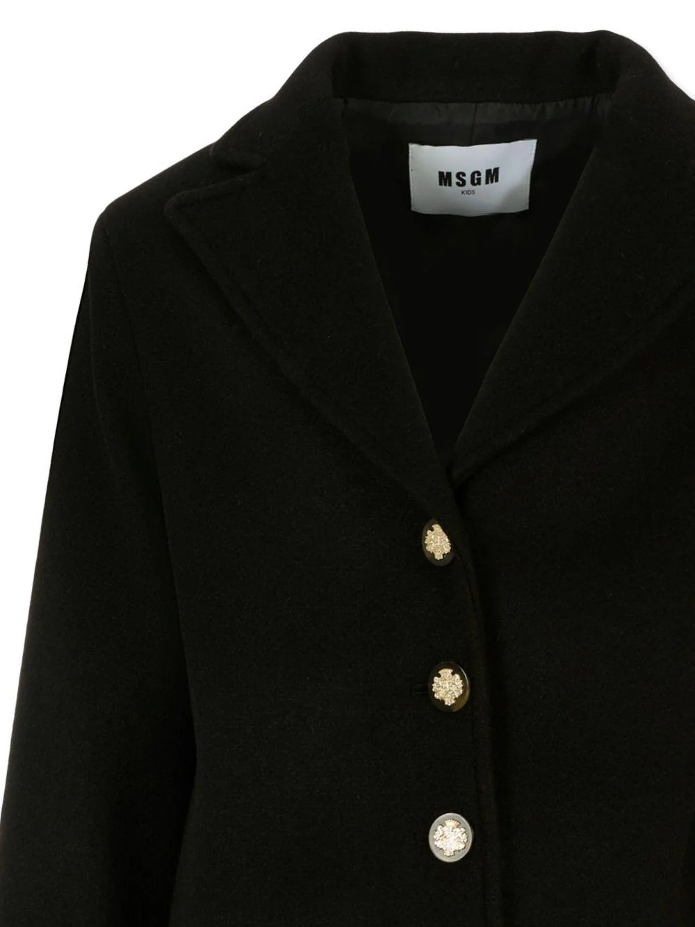 Cappotto per bambina MSGM Kids nero con polsini svasati - Image 3