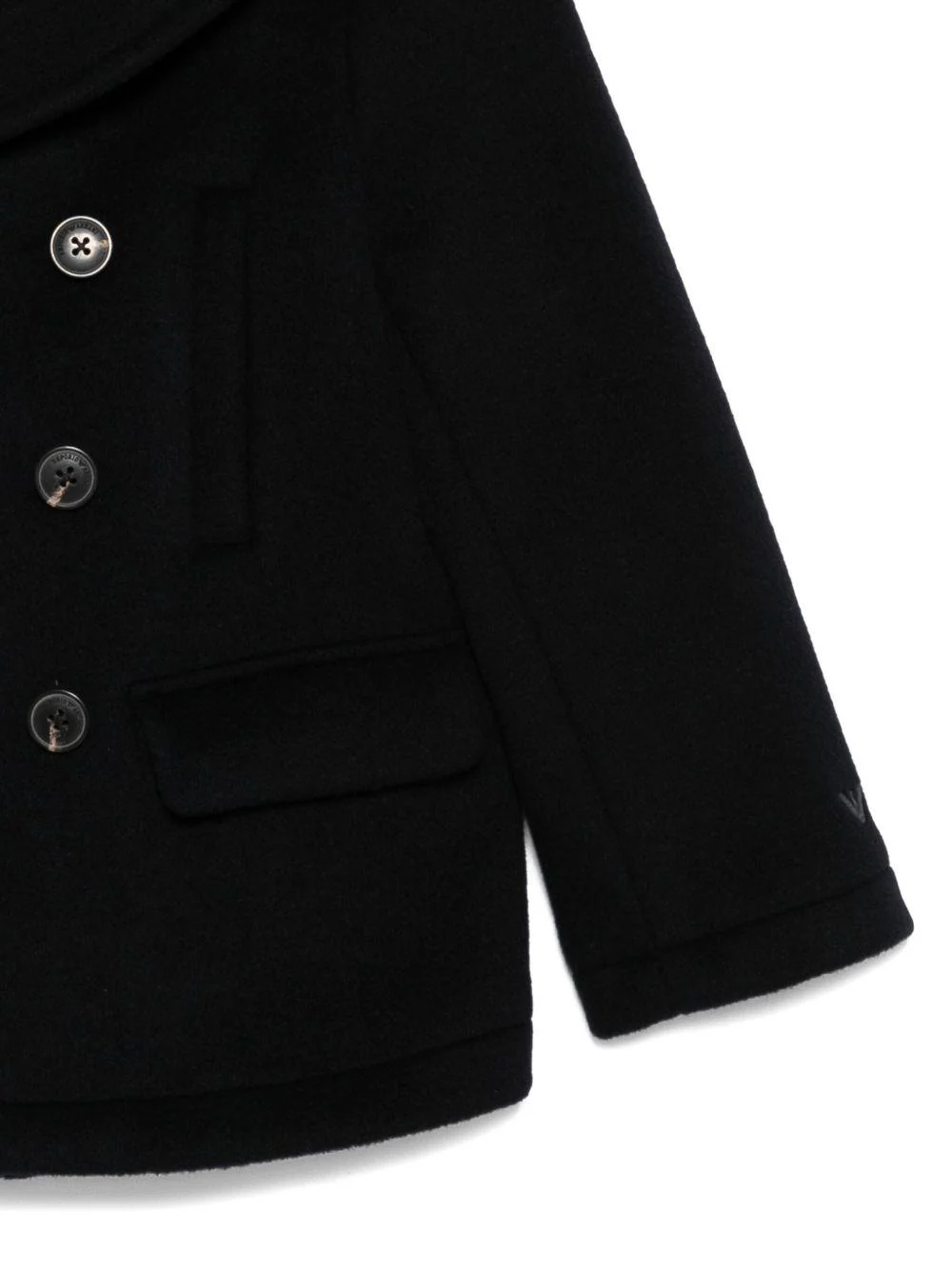 Cappotto per bambino Emporio Armani Kids blu navy con chiusura a doppiopetto - Image 3