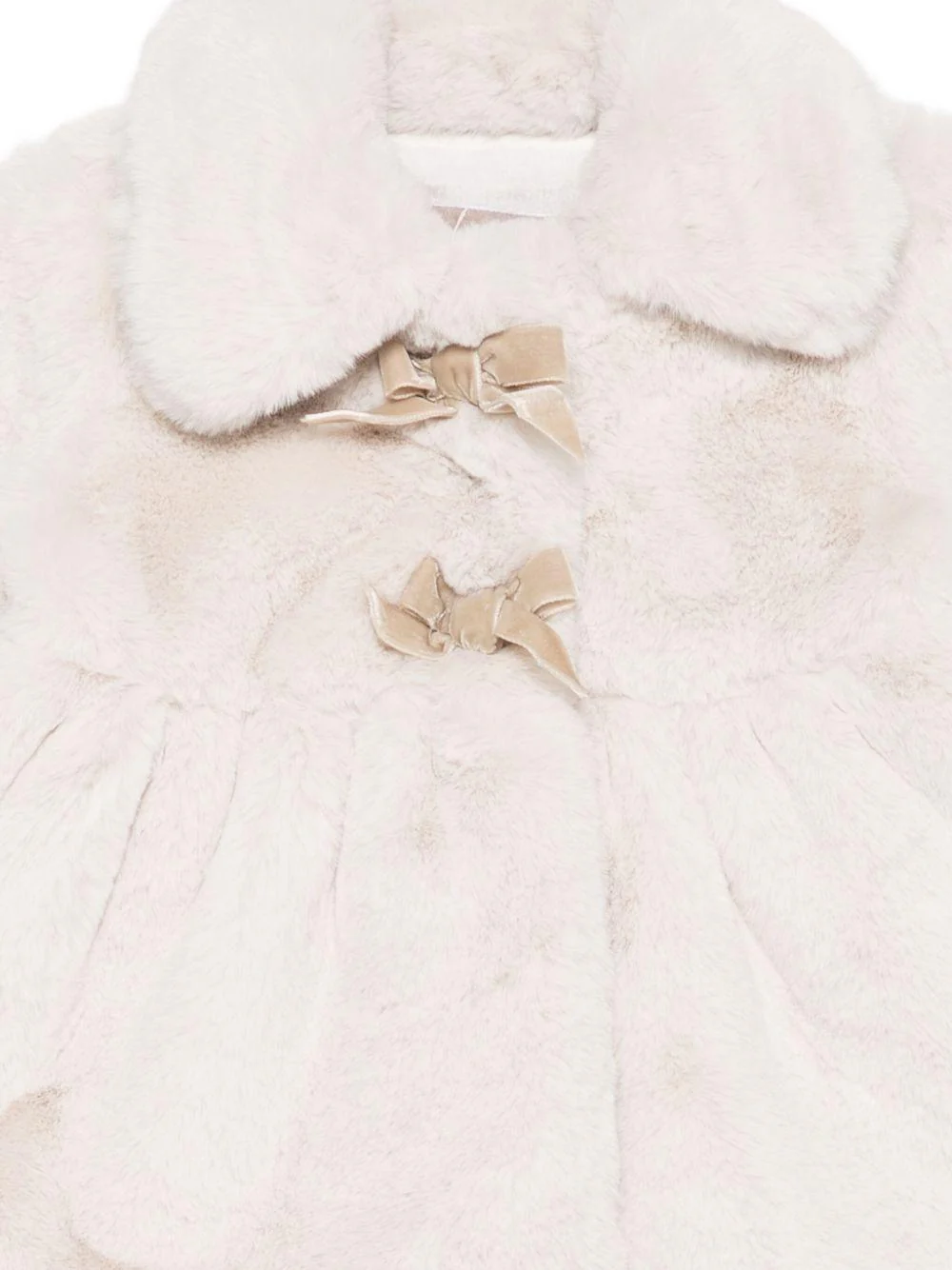 Cappotto per neonata La Stupenderia beige con colletto alla Peter Pan - Image 2