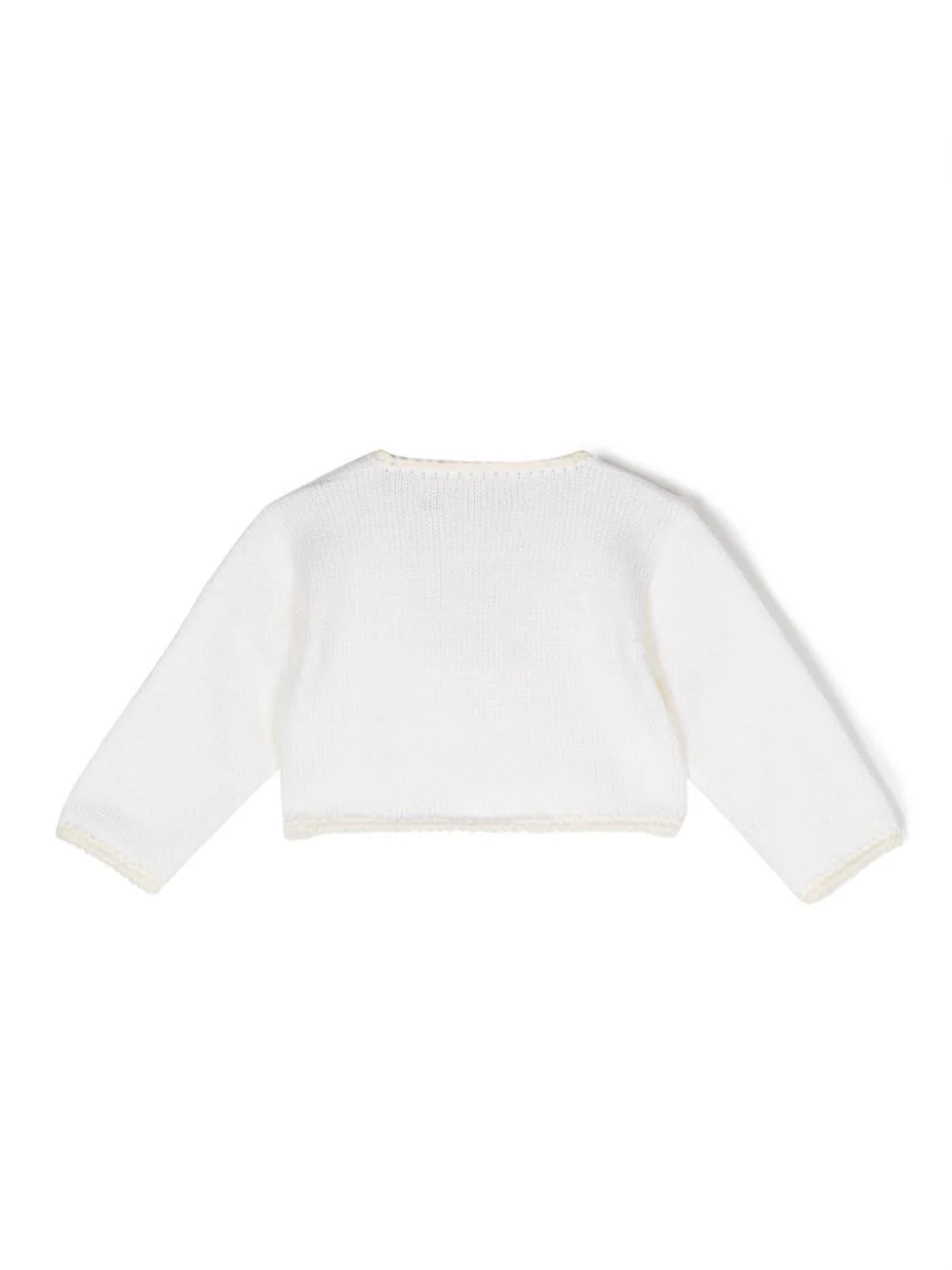 Cardigan doppiopetto per neonata La Stupenderia bianco con scollo quadrato - Image 2