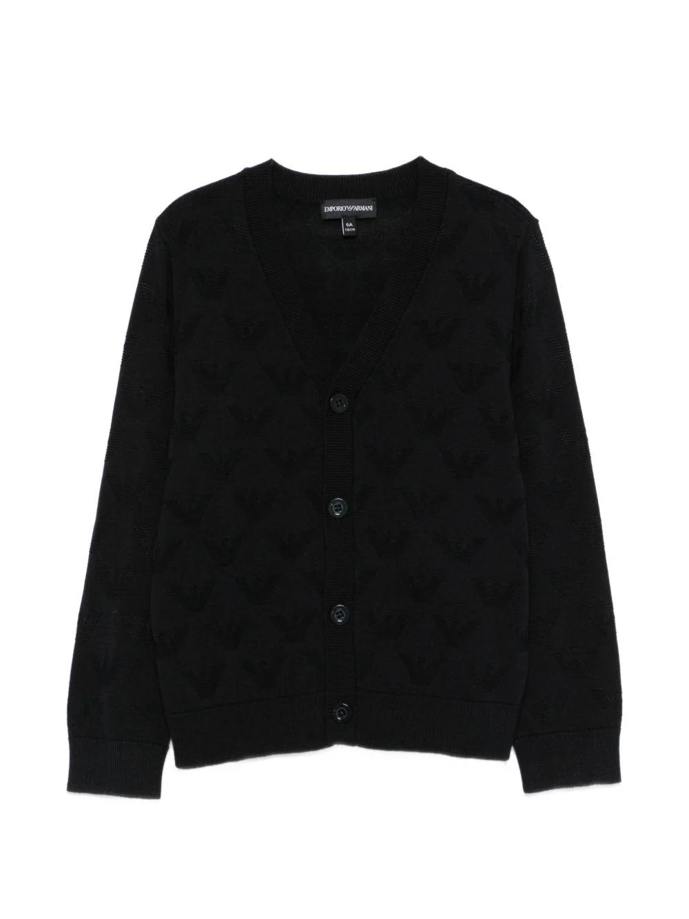 Cardigan Emporio Armani Kids nero con scollo a V