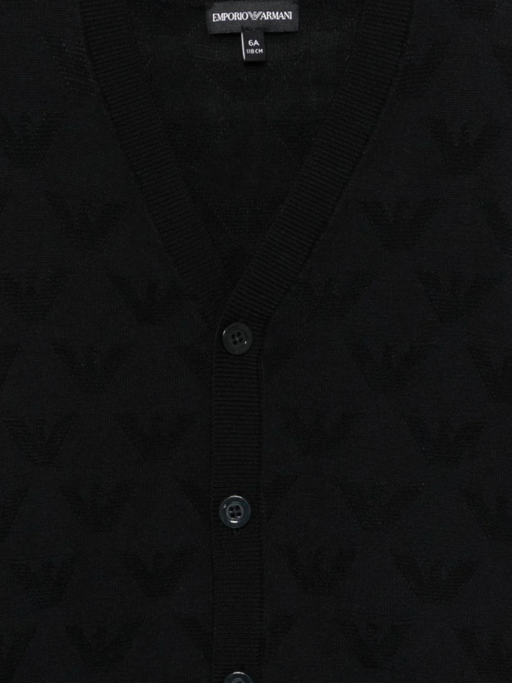 Cardigan Emporio Armani Kids nero con scollo a V - Image 2