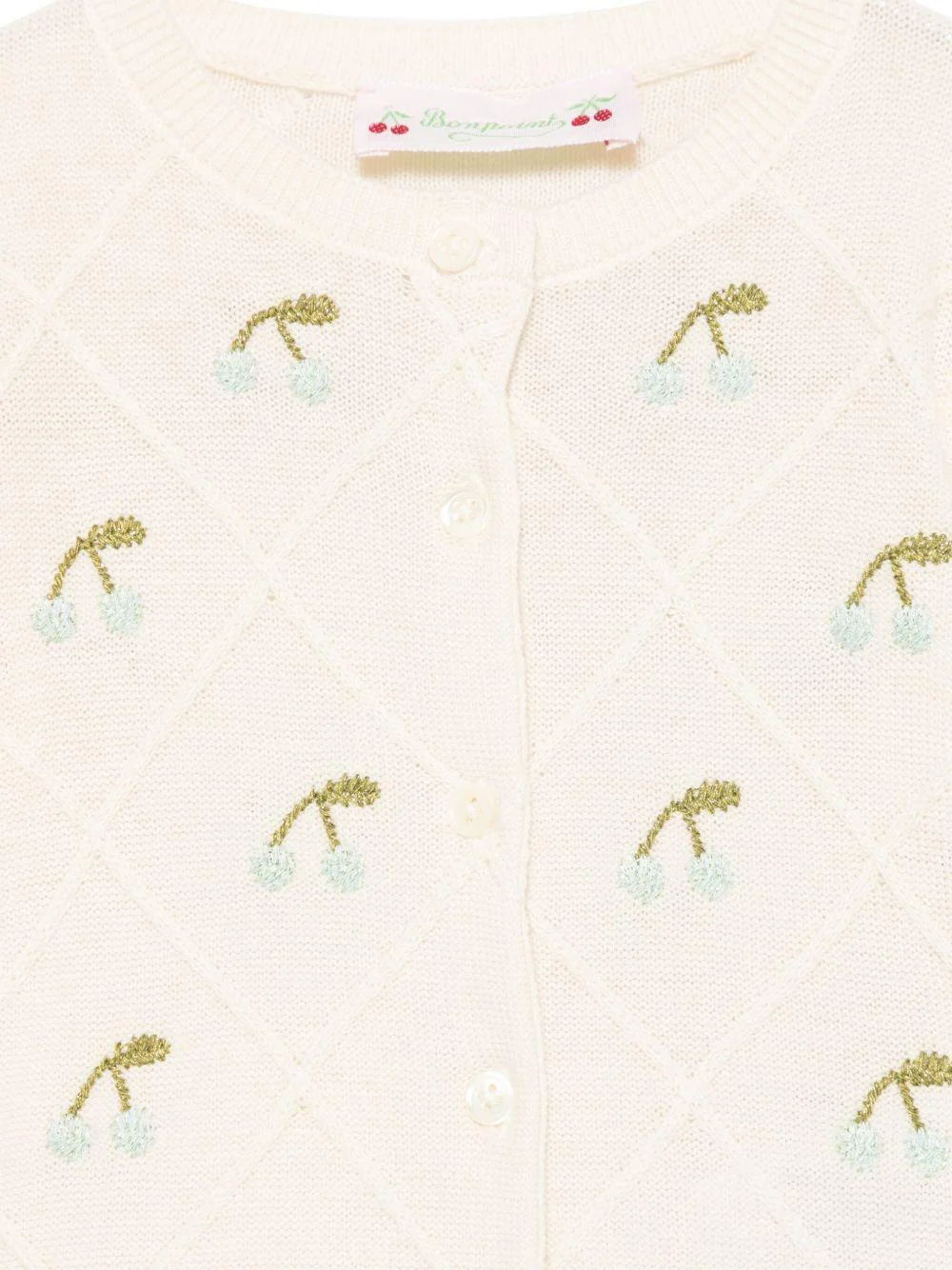 Cardigan Fayana per neonata Bonpoint beige con motivo con ricamo - Image 2
