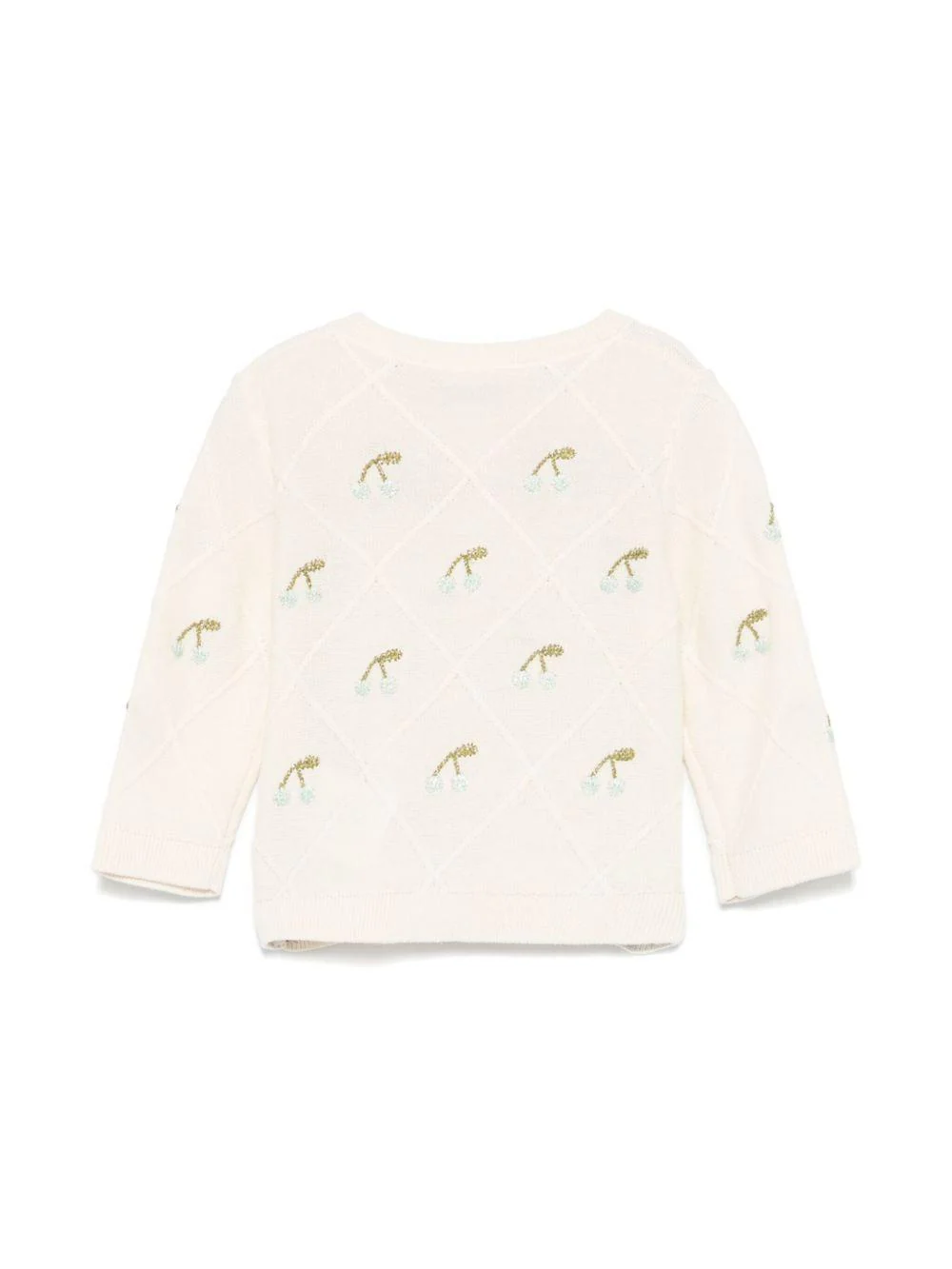 Cardigan Fayana per neonata Bonpoint beige con motivo con ricamo - Image 3