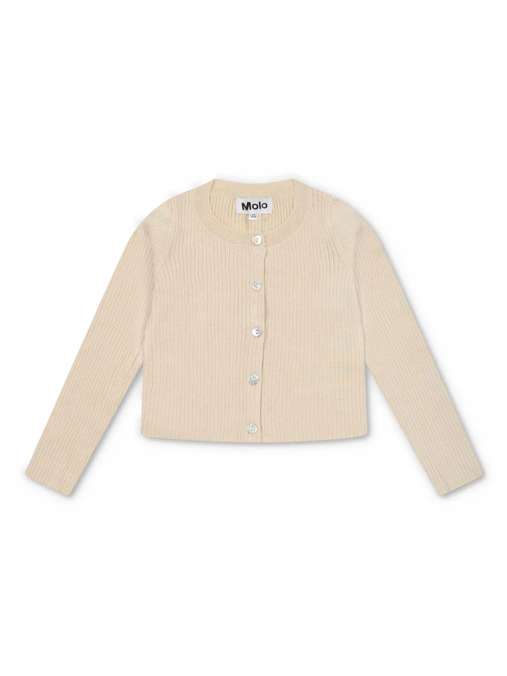 Cardigan Giselle per bambina Molo beige con bottoni in madreperla