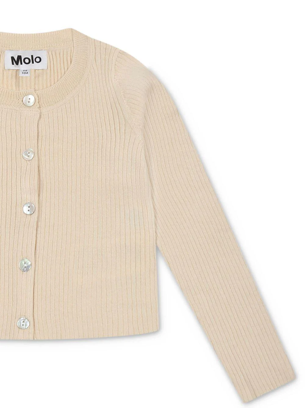Cardigan Giselle per bambina Molo beige con bottoni in madreperla - Image 2