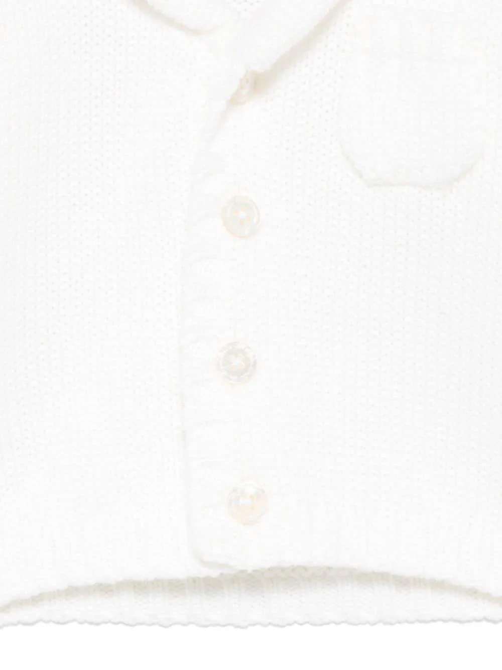 Cardigan in cashmere per neonato La Stupenderia bianco con chiusura frontale con bottoni revers - Image 2