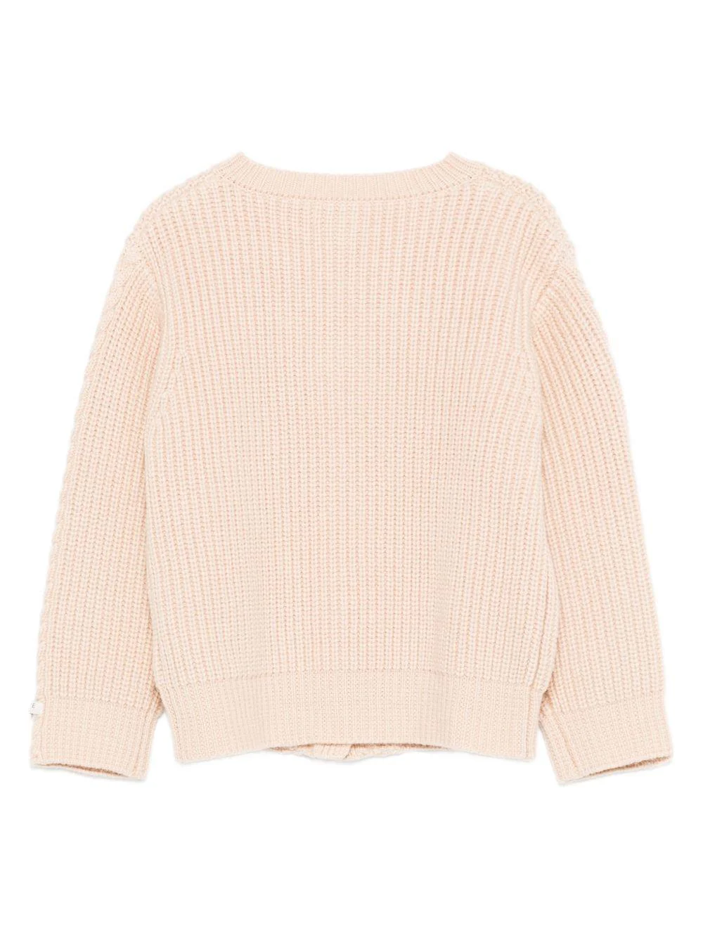 Cardigan per bambina Donsje beige con bottoni e motivo a trecce - Image 3