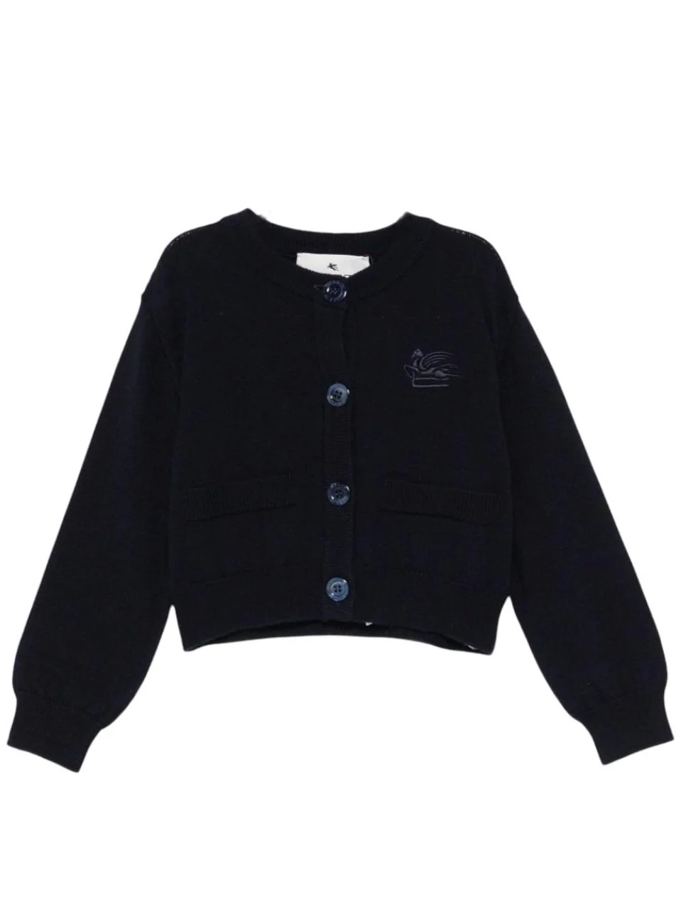 Cardigan per bambina ETRO Kids blu con dettagli ricamati