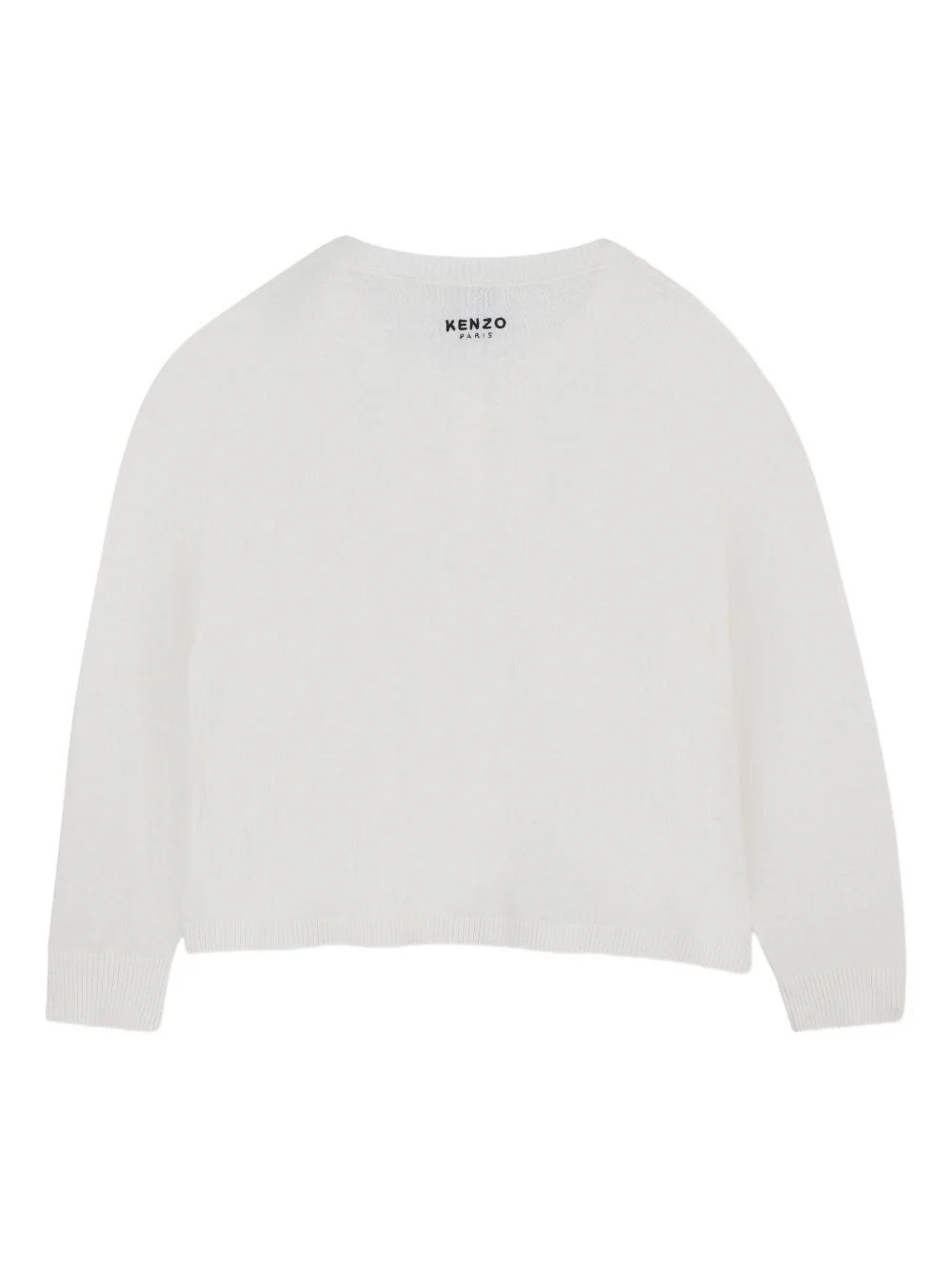 Cardigan per bambina Kenzo Kids bianco con ricamo Boke Flower - Image 2