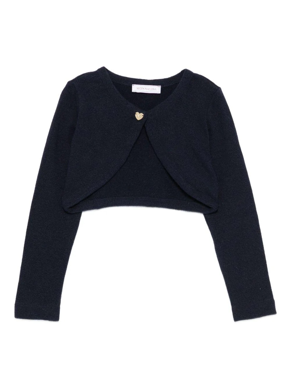 Cardigan per bambina Monnalisa blu con bottoni a forma di cuore
