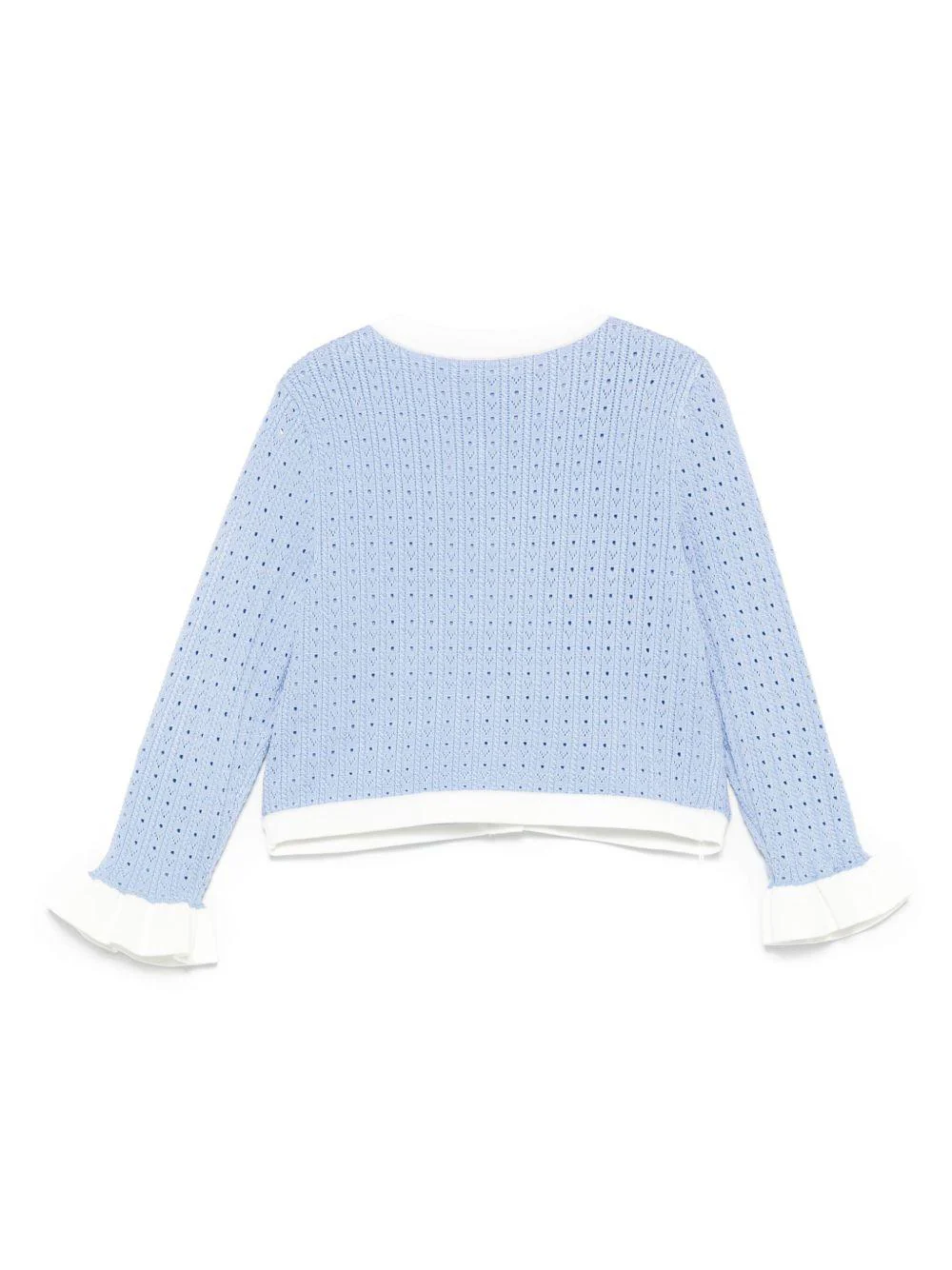 Cardigan per bambina Self-Portrait Kids azzurro con applicazione - Image 2