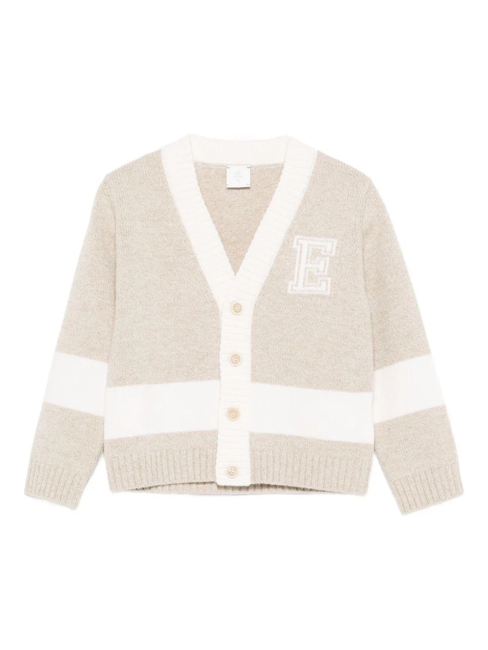 Cardigan per bambino Eleventy Kids beige con scollo a V