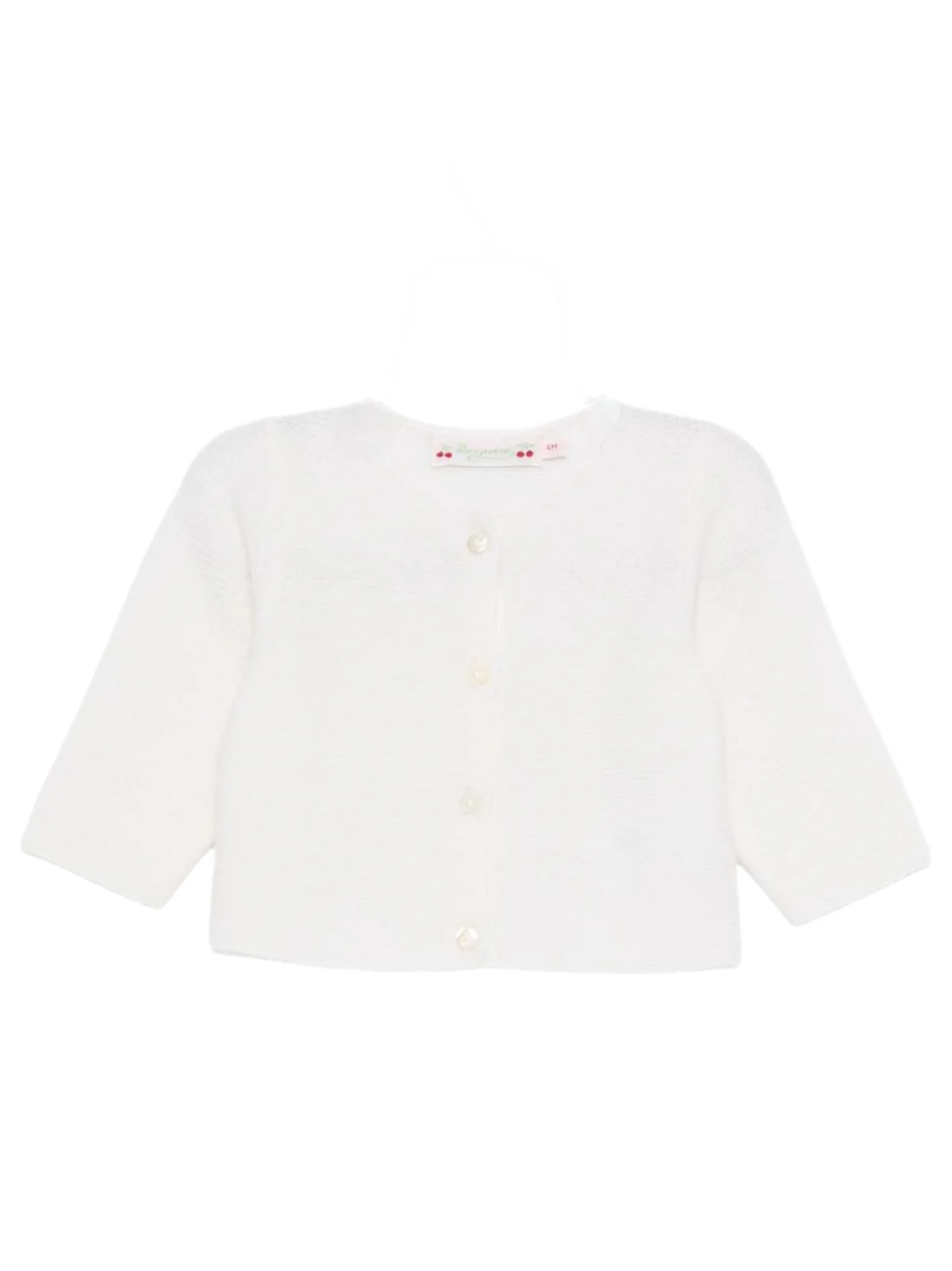 Cardigan per neonata Bonpoint bianco con chiusura con bottoni