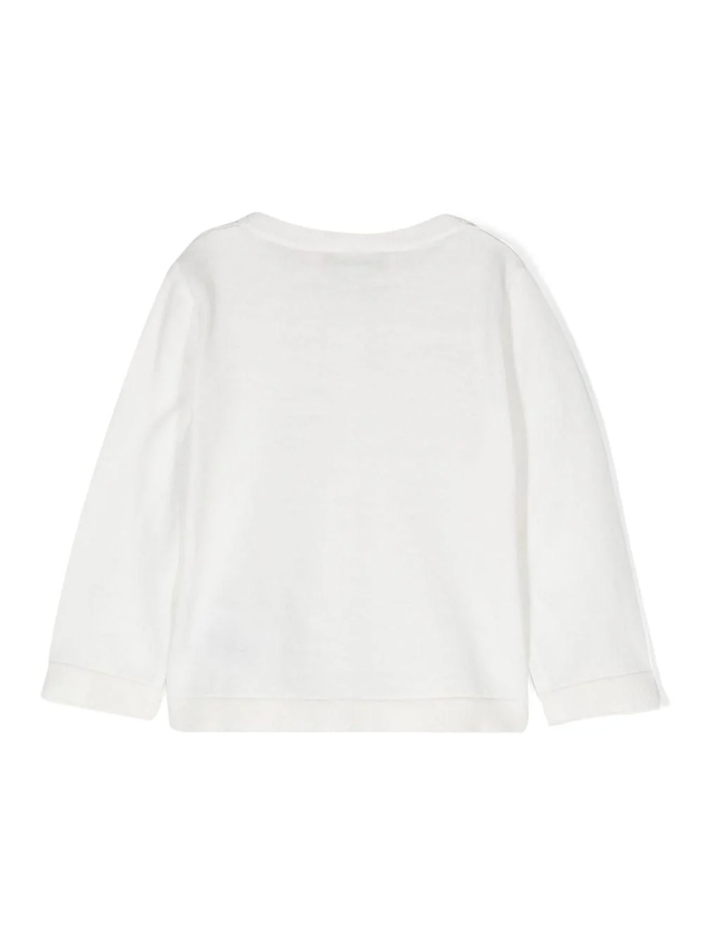 Cardigan per neonata Bonpoint bianco con logo ricamato - Image 2