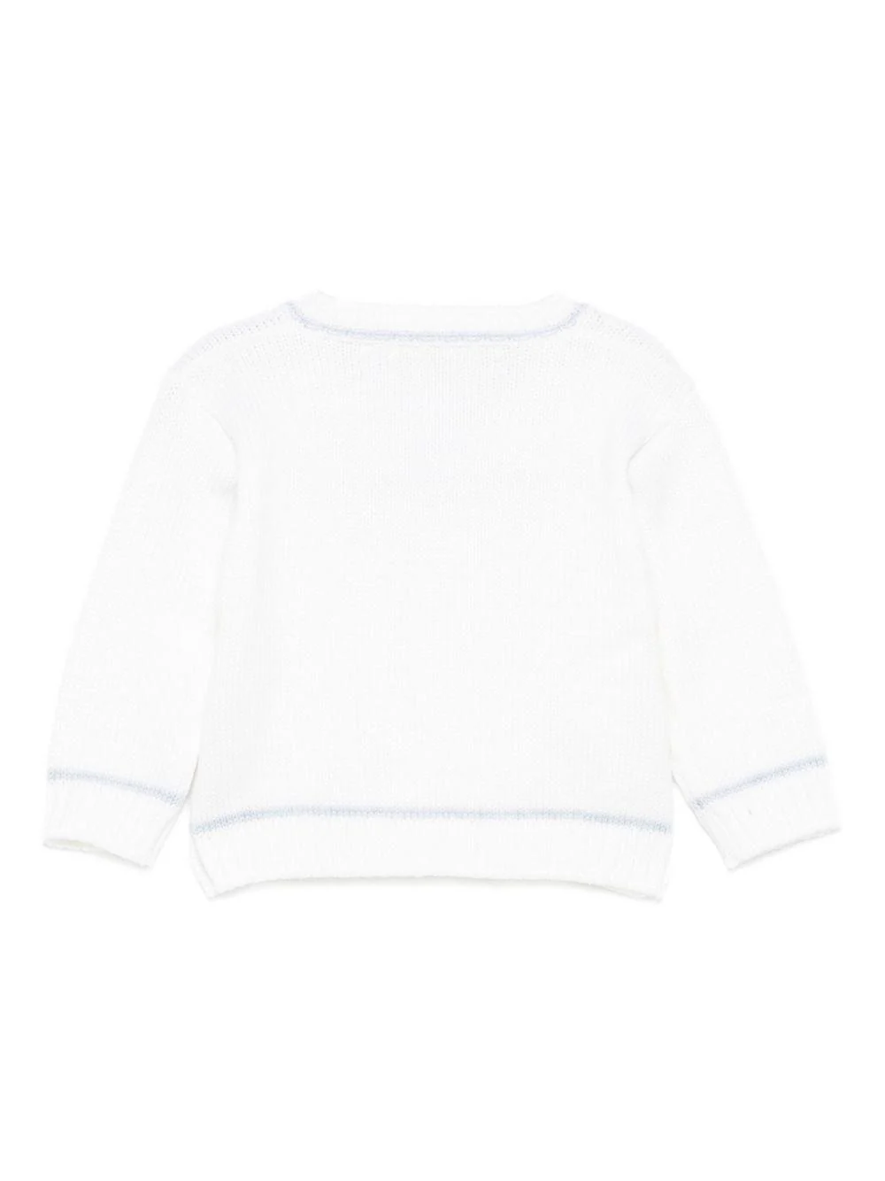 Cardigan per neonata La Stupenderia bianco con bottoni in maglia - Image 3