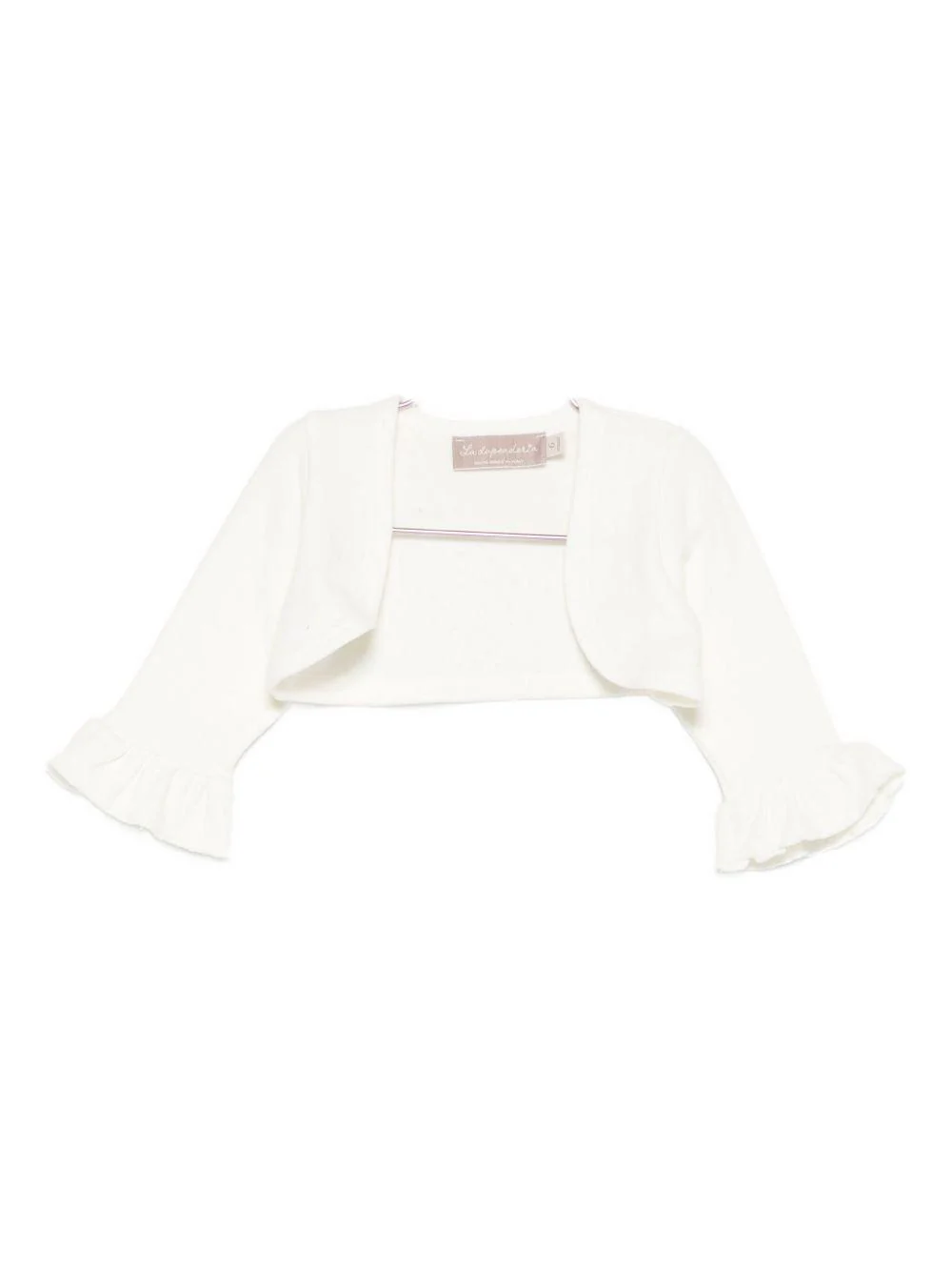 Cardigan per neonata La Stupenderia bianco con dettagli arricciati
