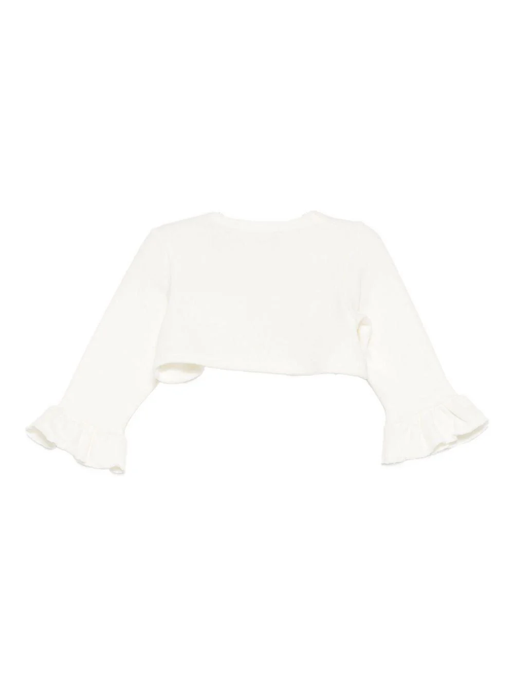 Cardigan per neonata La Stupenderia bianco con dettagli arricciati - Image 3