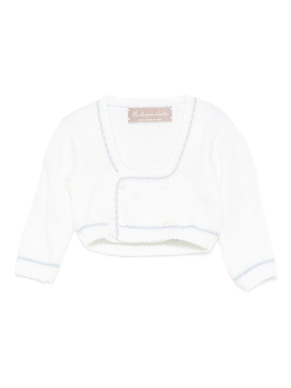 Cardigan per neonata La Stupenderia bianco con finiture a contrasto