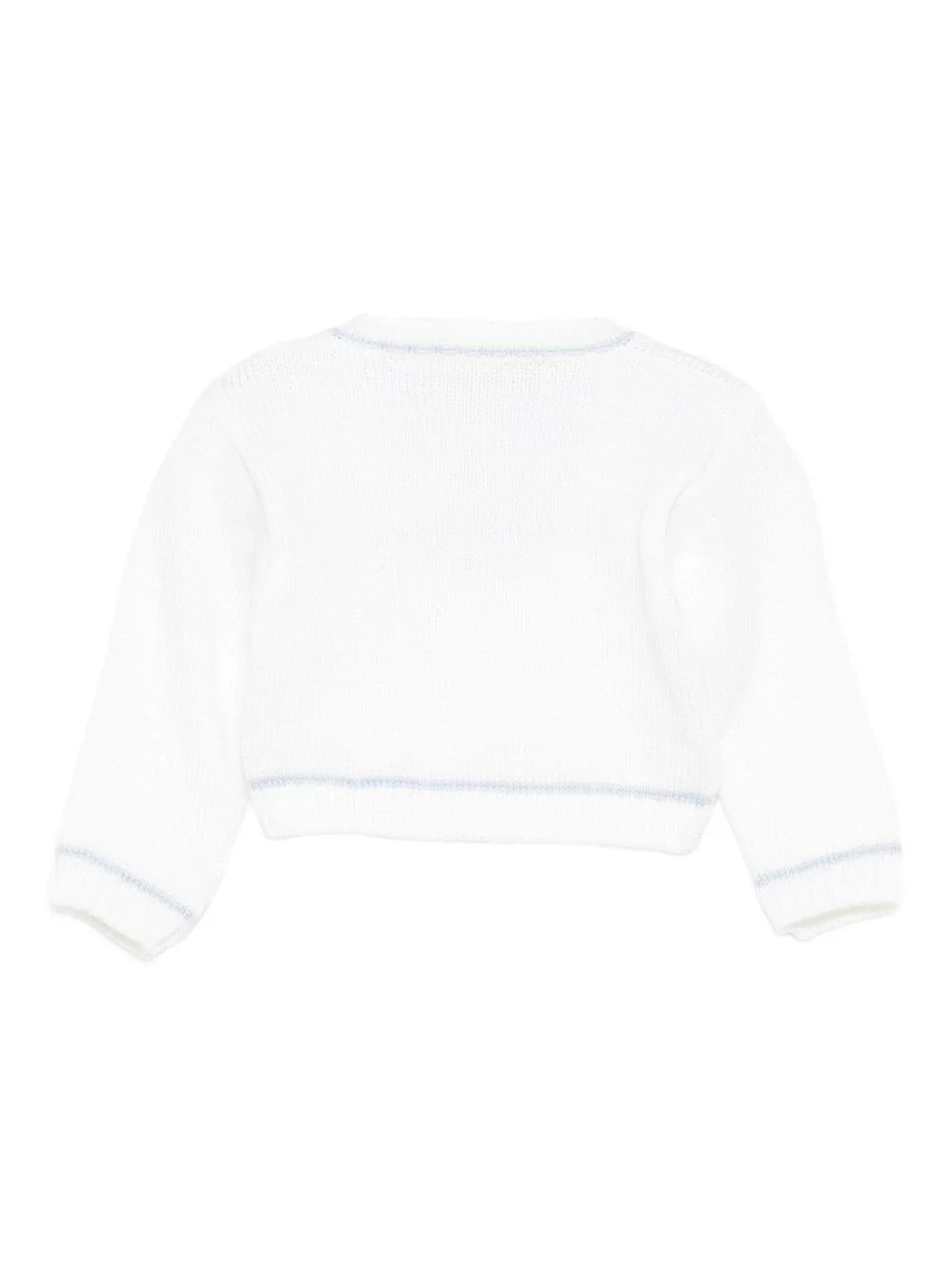 Cardigan per neonata La Stupenderia bianco con finiture a contrasto - Image 2
