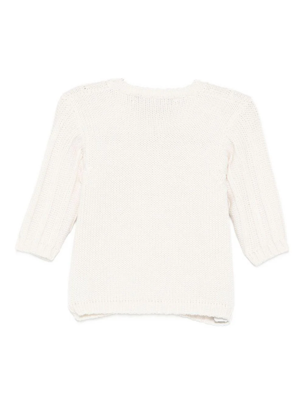 Cardigan per neonata La Stupenderia bianco con maglia a trecce - Image 3
