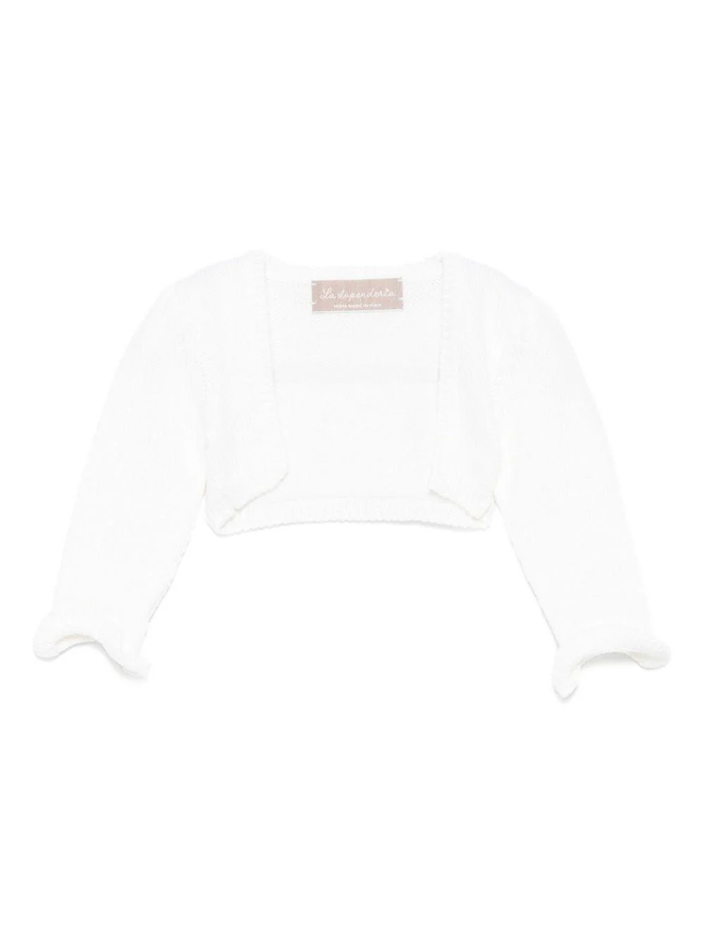 Cardigan per neonata La Stupenderia bianco con maniche a balze