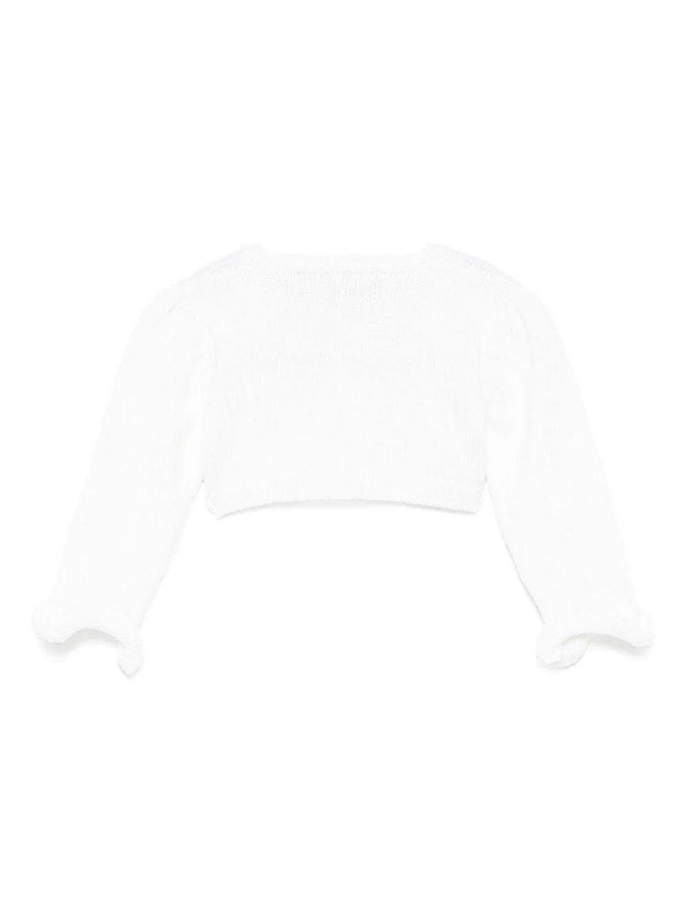 Cardigan per neonata La Stupenderia bianco con maniche a balze - Image 2