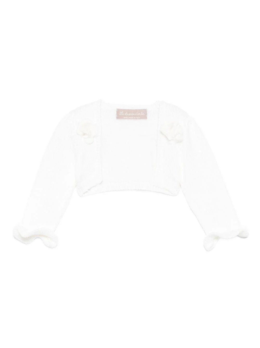 Cardigan per neonata La Stupenderia bianco con maniche arricciate