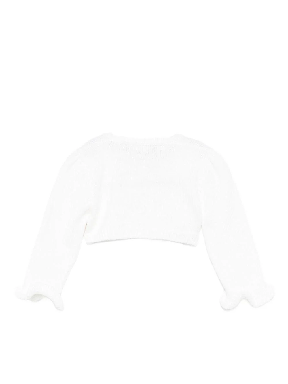 Cardigan per neonata La Stupenderia bianco con maniche arricciate - Image 3
