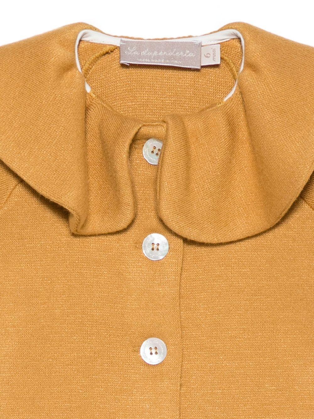 Cardigan per neonata La Stupenderia giallo con colletto arricciato - Image 2