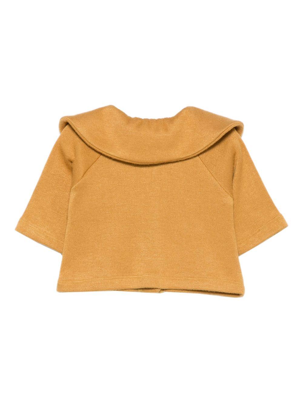 Cardigan per neonata La Stupenderia giallo con colletto arricciato - Image 3