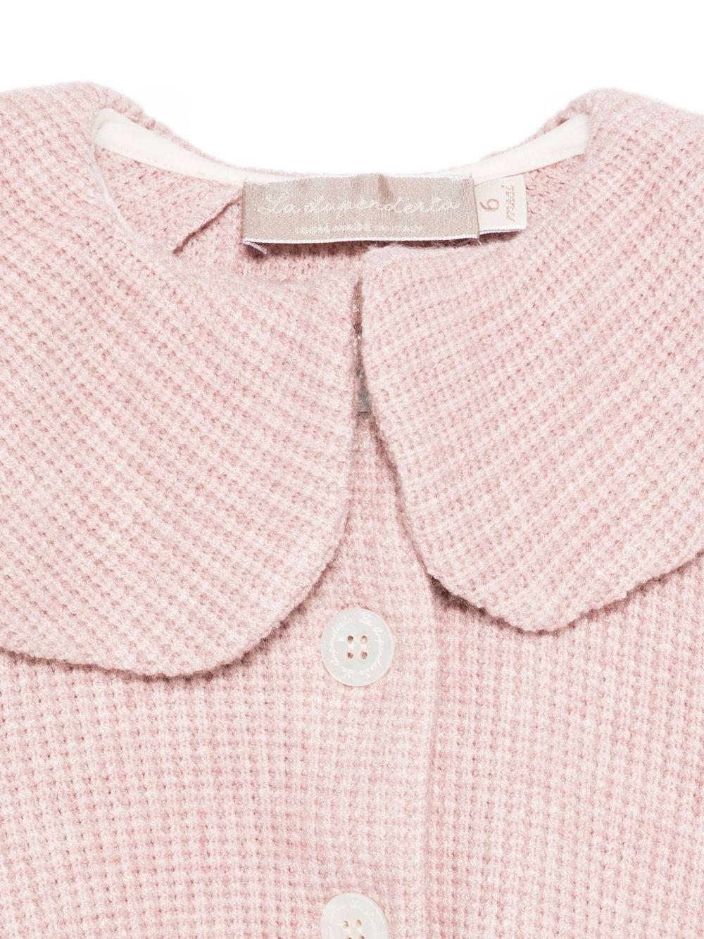 Cardigan per neonata La Stupenderia rosa con colletto arricciato - Image 2