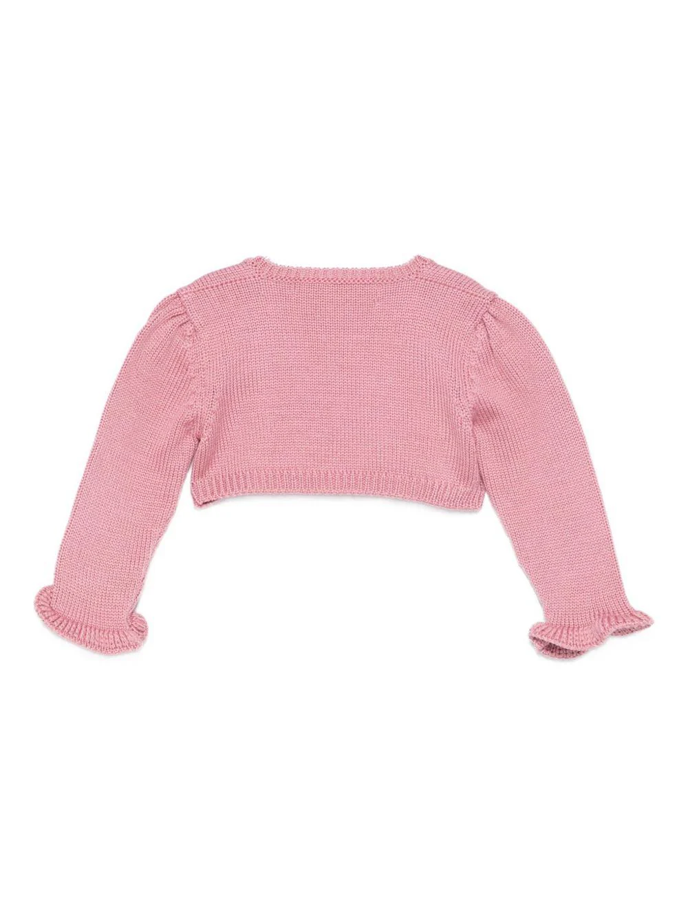 Cardigan per neonata La Stupenderia rosa con polsini arricciati - Image 2