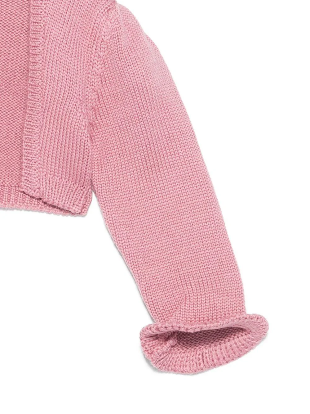 Cardigan per neonata La Stupenderia rosa con polsini arricciati - Image 3