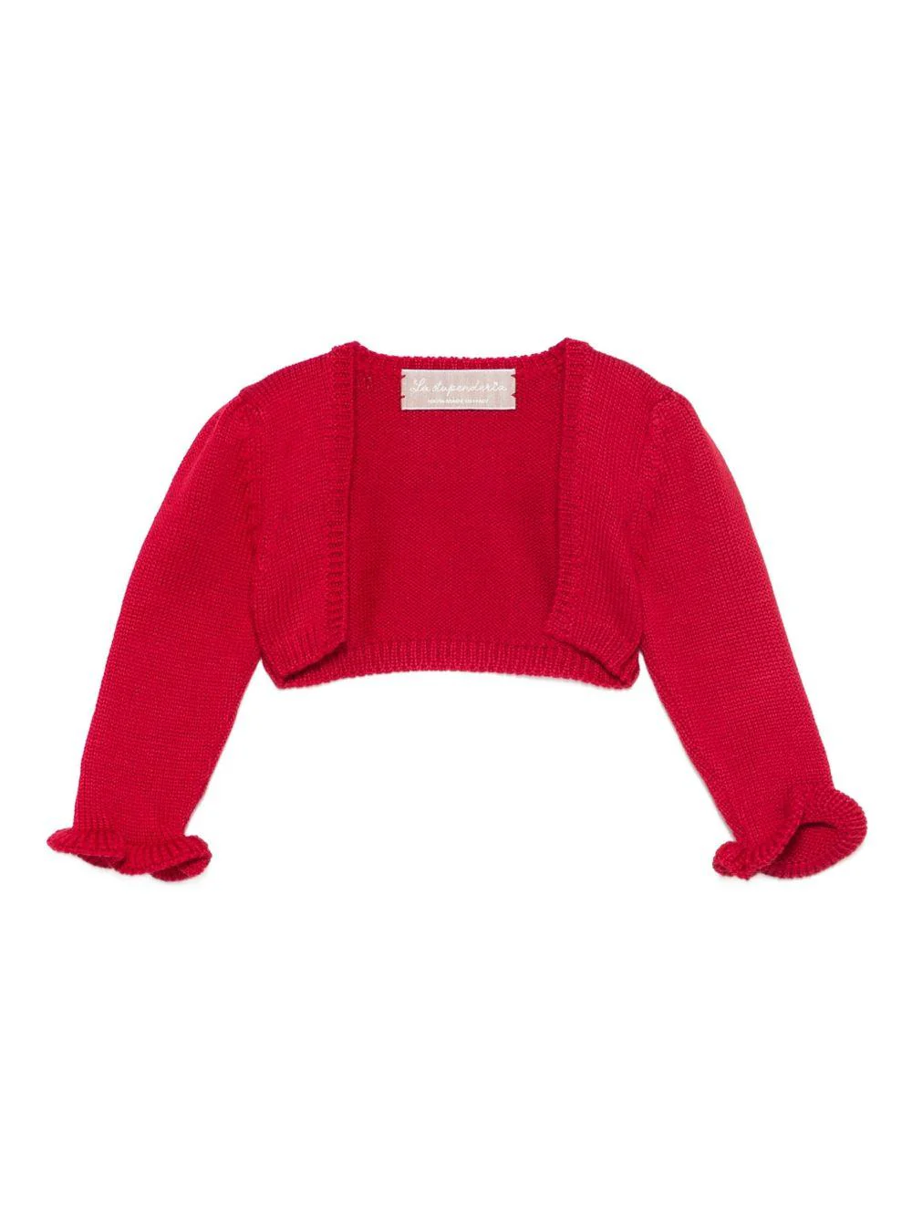 Cardigan per neonata La Stupenderia rosso con volant